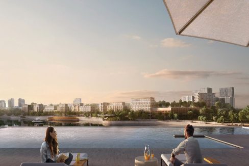 Spacious 2BR Front water View in Creek Waters 2-17