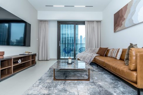 Upgraded Furnished 3BR + Maid | Burj Crown-1
